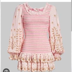 LoveShackFancy Celia Pink Dress sz M